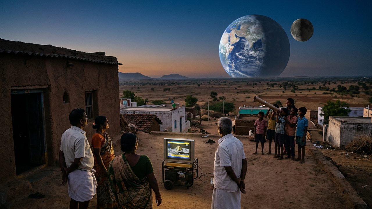 Illustrative photograph for the story: India Lands a Spacecraft Near the Lunar South Pole