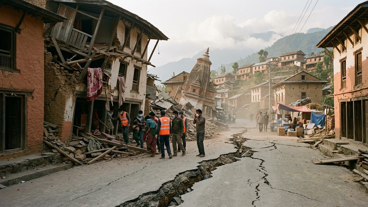 Illustrative photograph for the story: Powerful Earthquake Strikes Nepal