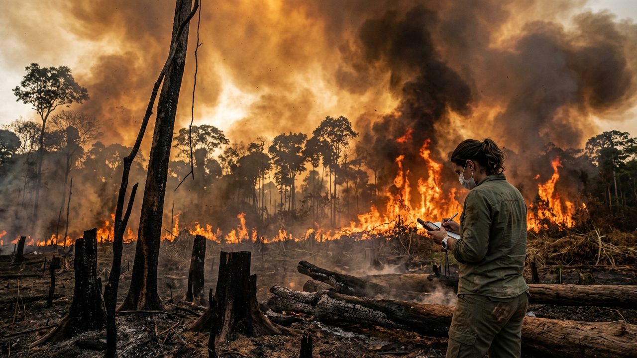 Illustrative photograph for the story: Surge in Amazon Fires Draws International Alarm