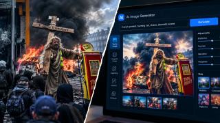 Illustrative photograph for the story: French Unrest and AI Fake News: President Macron Warns of Online Distortion 