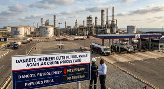 Illustrative photograph for the story: Dangote Refinery Cuts Petrol Price Again as Crude Prices Ease