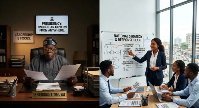 Illustrative photograph for the story: Tinubu Can Govern From Anywhere, Presidency Says Amid Questions Over Leadership